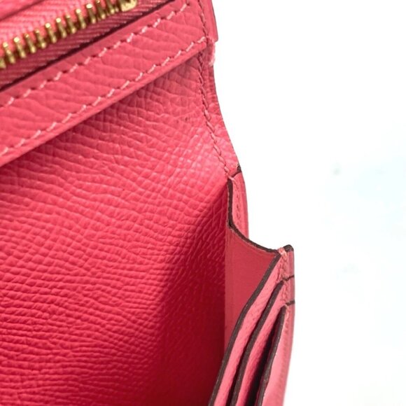 HERMES H logo Bearn Souffle 2-fold Long Wallet Epsom Rose azare pink/GoldHW - Picture 9 of 16